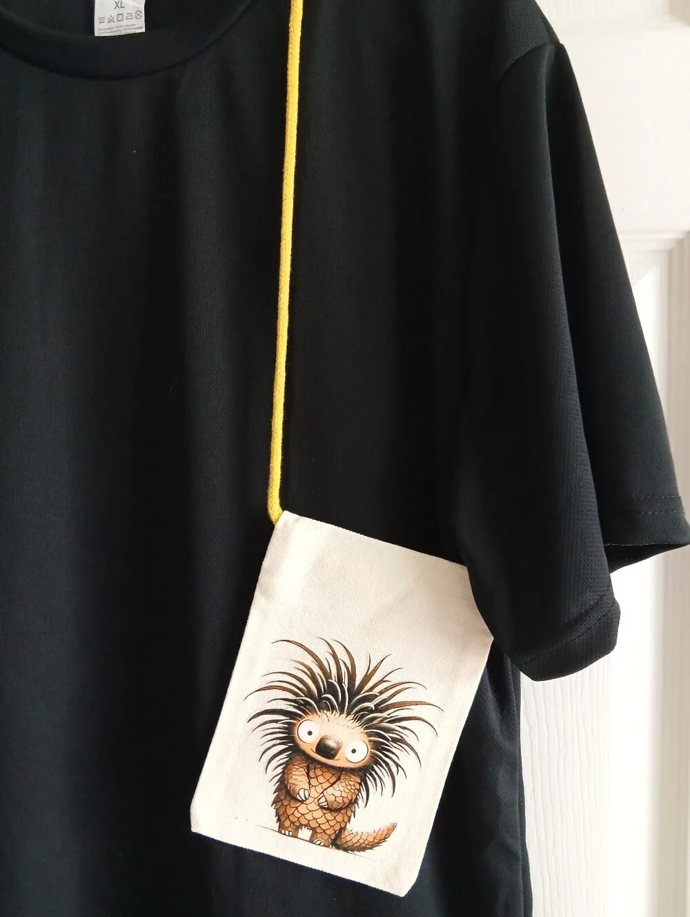 Cute Monkey Crossbody Bag in Cream and Yellow